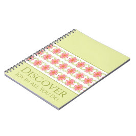 Lichtgroen met roze blozen florale spoeling notitieboek