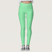Lichtgroen met Stippen Leggings (Voorkant)