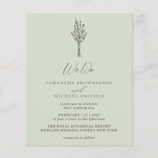 Lichtgroen modern budget We Do Botanisch Flyer (Voorkant)