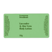 Lichtgroen Modern Cosmetica Flessenetiket Etiket (Voorkant)