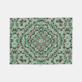 Lichtgroen, munt en bruine mandala. fleece deken (Voorkant (Horizontaal))
