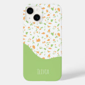 Lichtgroen Oranje Abstract Terrazzo Patroon Case-Mate iPhone Case (Achterkant)