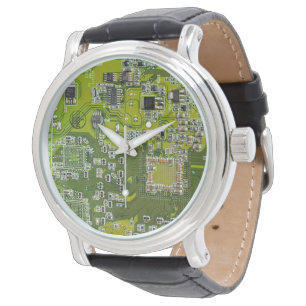 Lichtgroen PCB-printplaatontwerp voor IT-professio Horloge