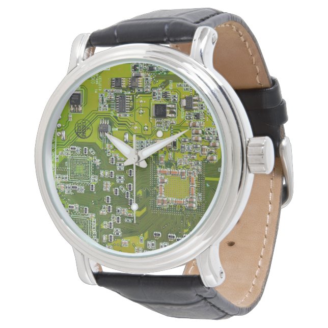 Lichtgroen PCB-printplaatontwerp voor IT-professio Horloge (Gekanteld)
