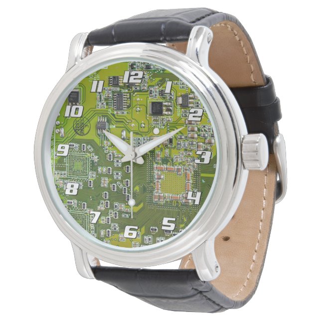 Lichtgroen PCB-printplaatontwerp voor IT-professio Horloge (Gekanteld)