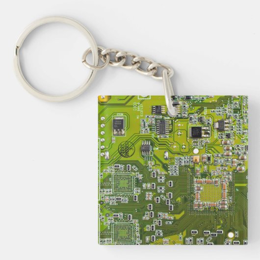 Lichtgroen PCB-printplaatontwerp voor IT-professio Sleutelhanger (Voorkant)