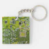 Lichtgroen PCB-printplaatontwerp voor IT-professio Sleutelhanger (Achterkant)