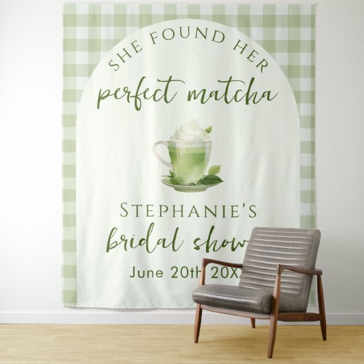 Lichtgroen Perfect Matcha Vrijgezellenfeest Achter Wandkleed (In situ)