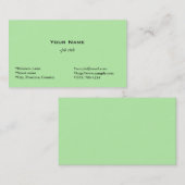 lichtgroen persoonlijk visitekaartje (Voorkant / Achterkant)