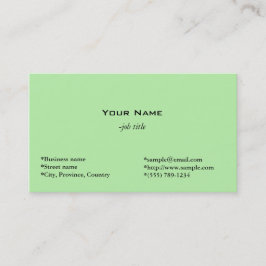 lichtgroen persoonlijk visitekaartje
