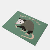 Lichtgroen Possum Veeg je poten welkom Deurmat (Schuin)