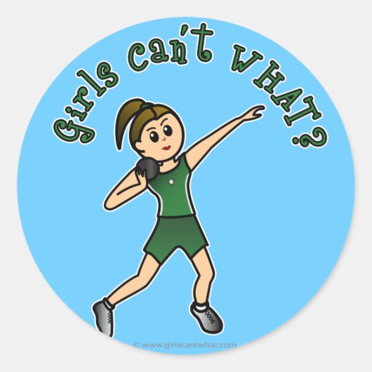 Lichtgroen Shot Put Ronde Sticker (Voorkant)