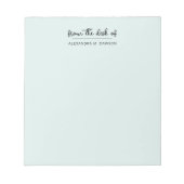 Lichtgroen Van De Balie Van Eenvoudige Scriptnaam Notitieblok (Voorkant)