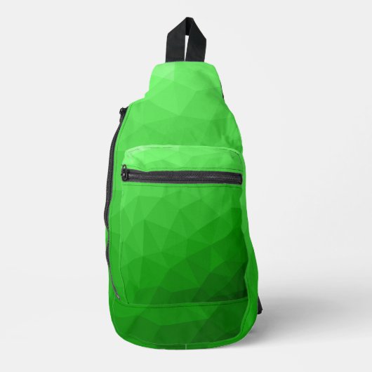 Lichtgroen verloop geometrisch maaspatroon sling bag (Voorkant)