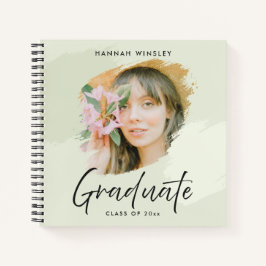 Lichtgroen Voeg uw foto toe Custom Afstuderen Gues Notitieboek