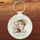 Lichtgroen Voeg uw foto toe Custom Afstuderen Gues Sleutelhanger (Voorkant)
