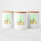 Lichtgroen Wavy Gold Logo Monogram Productlabel Voedselcontainer Etiket (Flessen)