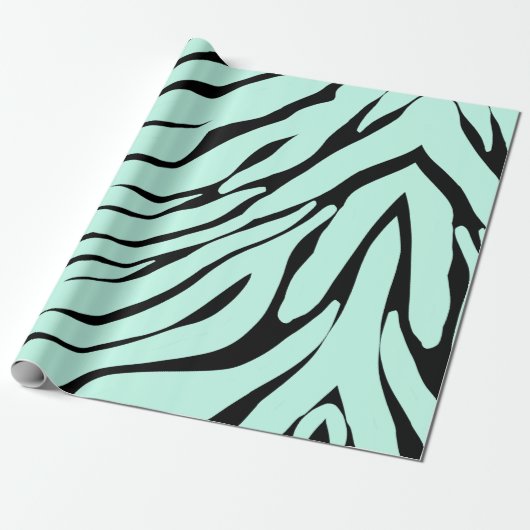 Lichtgroen zebrapatroon cadeaupapier (Uitgerold)