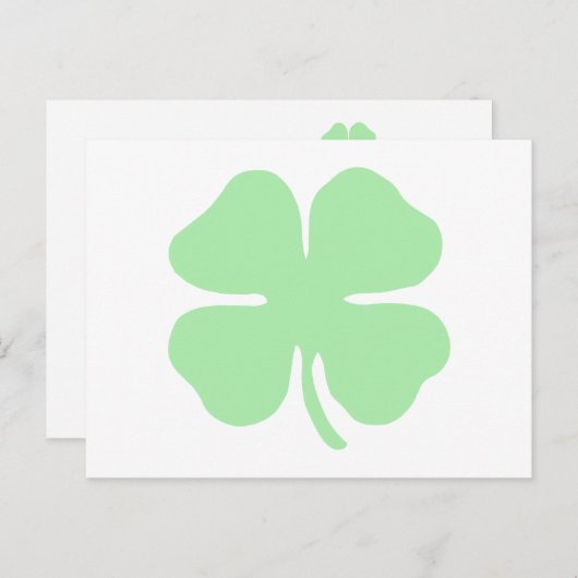 Lichtgroene 4 Leaf Clover Shamrock.png Briefkaart (Voorkant / Achterkant)