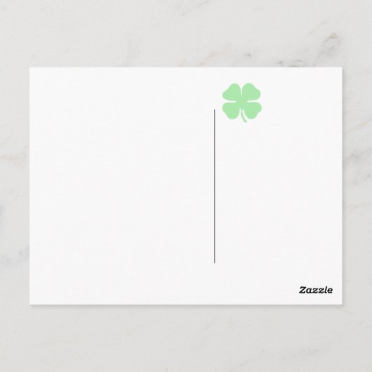 Lichtgroene 4 Leaf Clover Shamrock.png Briefkaart (Achterkant)