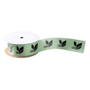 Lichtgroene aangepaste zakelijke Logo Satijnen Lint