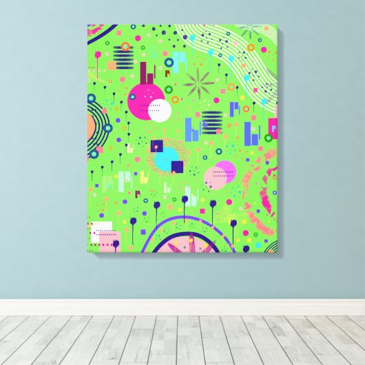 Lichtgroene abstracte print (Insitu (Houten vloer))