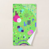 Lichtgroene abstracte print bad handdoek (Handdoek)