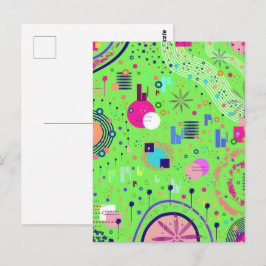 Lichtgroene abstracte print briefkaart