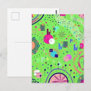 Lichtgroene abstracte print briefkaart
