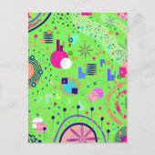 Lichtgroene abstracte print briefkaart (Voorkant)