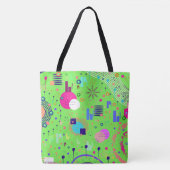Lichtgroene abstracte print tote bag (Voorkant)