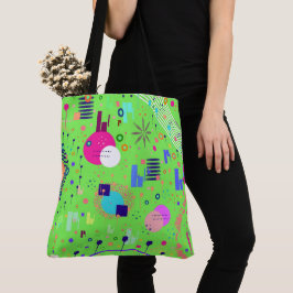 Lichtgroene abstracte print tote bag