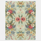 Lichtgroene achtergrond  gebladerte fleece deken (Voorkant)