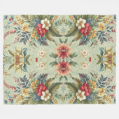 Lichtgroene achtergrond gebladerte fleece deken (Voorkant (Horizontaal))