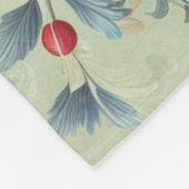 Lichtgroene achtergrond gebladerte fleece deken (Hoek)