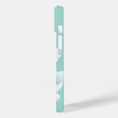 Lichtgroene achtergrond met 3D witte harten Case-Mate iPhone Case (Achterkant / Links)