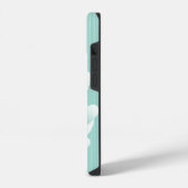 Lichtgroene achtergrond met 3D witte harten iPhone Hoesje (Linkerkant)