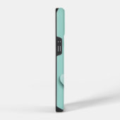 Lichtgroene achtergrond met 3D witte harten iPhone Hoesje (Rechterkant)
