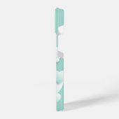 Lichtgroene achtergrond met 3D witte harten iPhone Hoesje (Linkerkant)