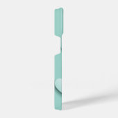 Lichtgroene achtergrond met 3D witte harten iPhone Hoesje (Rechterkant)