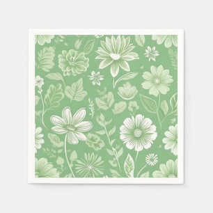 Lichtgroene achtergrond met  bloemen servet