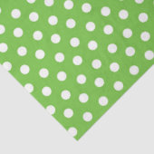 Lichtgroene achtergrond met witte pooldots tissuepapier (Detail)