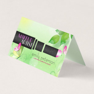 Lichtgroene achtergrond met zwart schoonheidssymbo visitekaartje