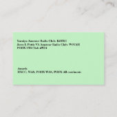 Lichtgroene amateur radioroepnaam visitekaartje (Achterkant)