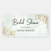 Lichtgroene Aquarel Bloem Bruidsmeisjesfeest  Spandoek (Horizontaal)