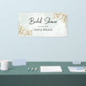 Lichtgroene Aquarel Bloem Bruidsmeisjesfeest  Spandoek (Beurs)