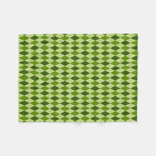 Lichtgroene Argyle Plaid Fleece Deken (Voorkant (Horizontaal))