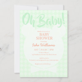 Lichtgroene Beer das Oh Baby Shower Uitnodiging