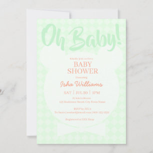 Lichtgroene Beer das Oh Baby Shower Uitnodiging