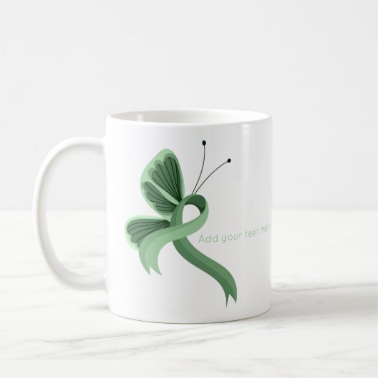 Lichtgroene bewustwording Mok van lint-butterfly-k (Links)